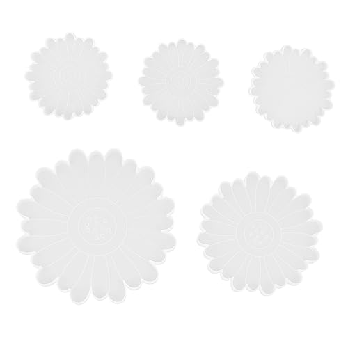 BATHVEVE 5 Stück Gänseblümchen Schimmel Epoxid geformt Herstellung Heimdekoration Handwerksform Untersetzerform selber machen Gießform selber machen DIY liefert Handwerkswerkzeuge Kieselgel von BATHVEVE
