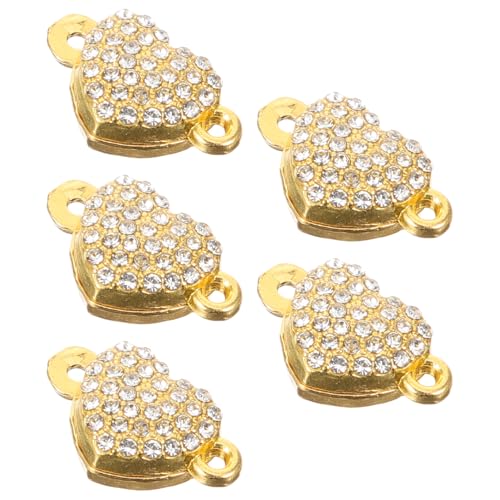 BATHVEVE 5 Stück Herzförmige Magnetverschluss Konnektoren für Armbänder Robuste Schmuckverschlüsse für Diy und Armbänder Goldfarben für Kreative Schmuckprojekte BATHVEVE 5 Stück Herzförmige Magnetverschluss Konnektoren für Armbänder Robuste Schmuckverschlüsse für Diy und Armbänder Goldfarben für Kreative Schmuckprojekte von BATHVEVE