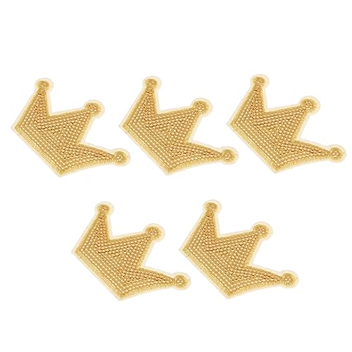 BATHVEVE 5 Stück Kronen Patches Glitzernde Applikationen für Kleidung zum Aufnähen Basteln und Dekorieren von Textilien für und Kreative Projekte von BATHVEVE