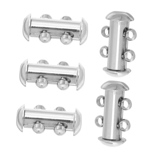 BATHVEVE 5 Stück Teiliges Edelstahl Doppelreihen Schmuckverschluss- Vielseitiger Mehrschicht-connector für DIY Halsketten und Armbänder Langlebige Schmuckklammer für Alltag und Besondere von BATHVEVE