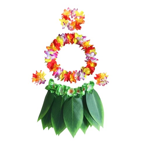 BATHVEVE 5 Stück Teiliges Hawaiianisches Luau Kostüm Set mit Lebensechter Blumenkette Vergrößertem Blattrock und Kopfband Tropisches Partyzubehör für Erwachsene für Sommer Strand BATHVEVE 5 Stück Teiliges Hawaiianisches Luau Kostüm Set mit Lebensechter Blumenkette Vergrößertem Blattrock und Kopfband Tropisches Partyzubehör für Erwachsene für Sommer Strand von BATHVEVE