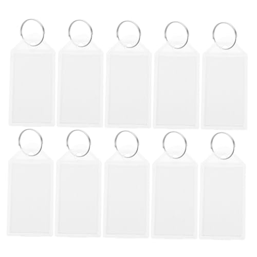 BATHVEVE 50 Stück Beschriftbare Schlüsselanhänger Etiketten mit Robustem Kunststoff Transparentem Schutzcover und Nummerierten Papierinserts Leichte Rechteckige Schlüsselanhänger für von BATHVEVE