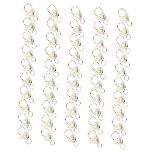 BATHVEVE 50 Stück Liebe Hummer Schnalle Verschluss Helfer Schließe Zubehör geformt Herstellung bag chain anhänger spriegel totebags Kofferschnalle Verschluss für Tasche Zinklegierung Silver von BATHVEVE