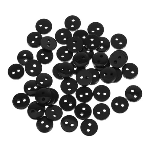 BATHVEVE 50 Stück Schwarze Runde Knöpfe Widerstandsfähigem Harz für DIY Bastelprojekte Scrapbooking Kartenherstellung und Bekleidung Vielseitig Einsetzbar für Hemden und Hosen von BATHVEVE