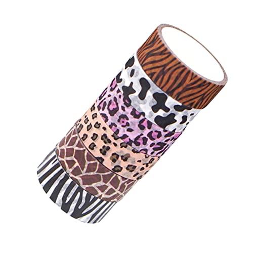 BATHVEVE 6 Rollen Tiermusteraufkleber dekoratives Klebeband zum Basteln tierisches Washi-Tape Band süß Washi-Tape für Scrapbooking Scrapbook-Washi-Tape Washi Tape süßes Band Papier von BATHVEVE