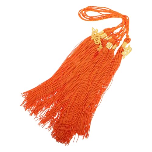 BATHVEVE 6 Stück Abschlussquasten mit Charm für Abschlusskappen Teile Orange Dekoration für Abschlussfeiern und Veranstaltungen Langlebig und Einsetzbar von BATHVEVE
