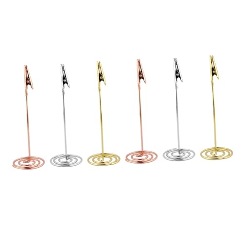 BATHVEVE 6 Stück Fotohalter Stabile Dreifarbige Klammern Gold Roségold Silber Multifunktionale Tischkartenhalter für Notizen Fotos Memo Name und Menükarten Langlebig BATHVEVE 6 Stück Fotohalter Stabile Dreifarbige Klammern Gold Roségold Silber Multifunktionale Tischkartenhalter für Notizen Fotos Memo Name und Menükarten Langlebig von BATHVEVE
