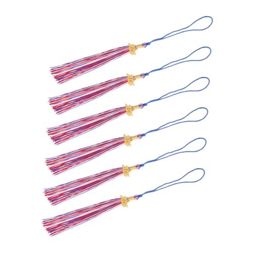 BATHVEVE 6 Stück Graduation Quaste Teiliges für Abschlusshüte Dekoration für Abschlussfeiern Vielseitiges Zubehör für und Persönliche Feiern Rot und Schwarz von BATHVEVE