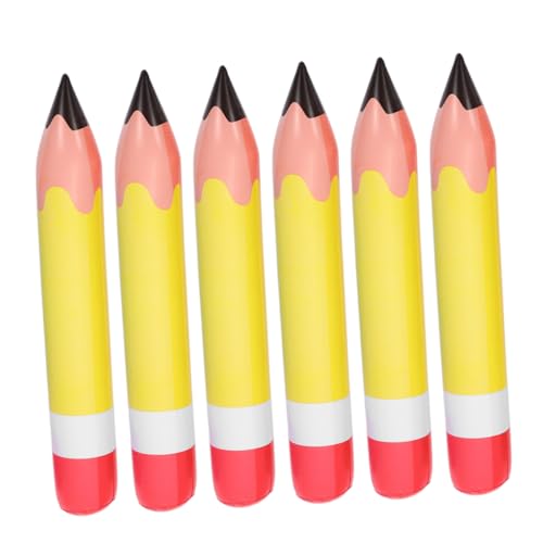 BATHVEVE 6 Stück PVC Aufblasbare Bleistift Dekoration Riesige Bleistift Spielzeuge für Schulanfang Hängende Dekorationen für Klassenzimmer und Partys Langlebig und Sicher aus PVC Gelb BATHVEVE 6 Stück PVC Aufblasbare Bleistift Dekoration Riesige Bleistift Spielzeuge für Schulanfang Hängende Dekorationen für Klassenzimmer und Partys Langlebig und Sicher aus PVC Gelb von BATHVEVE