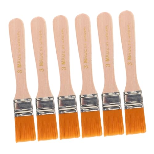 BATHVEVE 6 Stück Teiliges Nylon Pinselset mit Holzgriff Vielseitige Malpinsel für Öl Aquarell und Klebstoff Komfortabler Griff Langlebige Pinsel für Wand Möbel und Leinwand Präzise von BATHVEVE