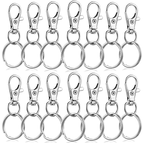 BATHVEVE 60 Sätze Schwenkbare Schlüsselring Clips Robuste Karabinerhaken mit Rundringen für Schlüsselanhänger Lanyards und Bastelprojekte von BATHVEVE