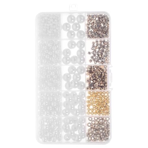 BATHVEVE 720Stücke DIY Spacer Perlen Schicke Schmuckperlen für Armbänder und Kunstwerke Langlebig und Vielseitig Einsetzbar für DIY Versorgung von BATHVEVE