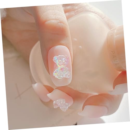 BATHVEVE 80 Stück Teiliges Resin Bären Nagelkunst Cartoon Nail Art Zubehör Langlebige DIY Fingernagel Dekoration Einfach Anzubringen Geeignet für Frauen und Partys von BATHVEVE