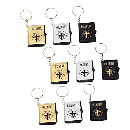 BATHVEVE 9Stücke Teiliges Mini Bibelschlüsselring Religiöse Schlüsselanhänger Dekoration Stilvolle Anhänger für Schlüssel und Taschen für Festivals und Gläubige von BATHVEVE