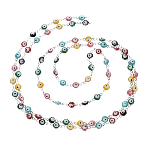 BATHVEVE Bunte Evil Eye Charm Kette Edelstahl DIY Schmuckkette für Armband Halskette Basteln Schutzamulett Böses Auge Zubehör BATHVEVE Bunte Evil Eye Charm Kette Edelstahl DIY Schmuckkette für Armband Halskette Basteln Schutzamulett Böses Auge Zubehör von BATHVEVE