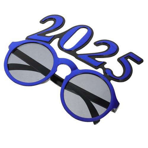 BATHVEVE Digitale Brille Mit Rundem Rahmen 2025 Silvesterbrille Abschlussbrille Silvesterbrille Modische Feierbrille Geformte Partybrille Requisiten Ausgefallen Lustig PC Blau von BATHVEVE