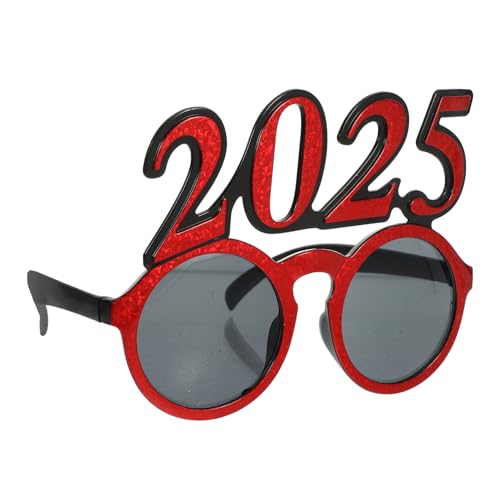 BATHVEVE Digitale Brille Mit Rundem Rahmen Flippige Brille Abschlussbrille Lustige Tanzbrille Foto Requisiten Modisch Geformt Rot von BATHVEVE