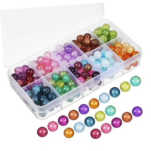 BATHVEVE Glasperlen mit Crackle Muster und Schnur für Schmuckherstellung Wie Armbänder und Haaraccessoires DIY Zubehör Praktischer BATHVEVE Glasperlen mit Crackle Muster und Schnur für Schmuckherstellung Wie Armbänder und Haaraccessoires DIY Zubehör Praktischer von BATHVEVE