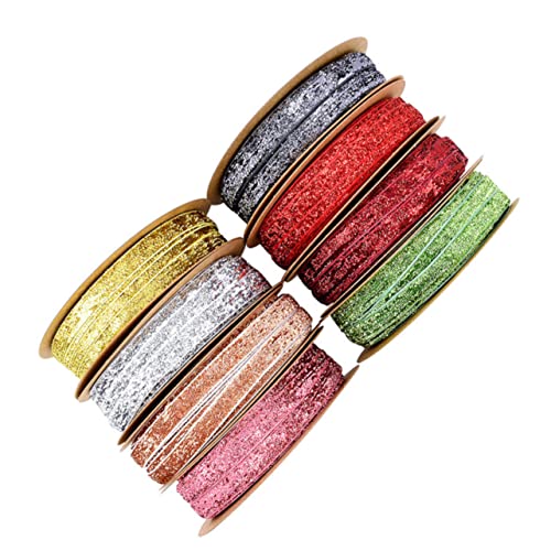 BATHVEVE Goldene Flockband für Geschenkverpackung Langlebiges Dekoratives Geschenkband DIY Stoffband für Party und Hochzeitsdeko von BATHVEVE