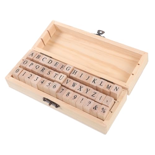 BATHVEVE Holzstempel Alphabet und Zahlen DIY Bastelstempel Langlebig Robust für Scrapbooking Kartengestaltung Geschenkdekoration mit Aufbewahrungsbox von BATHVEVE