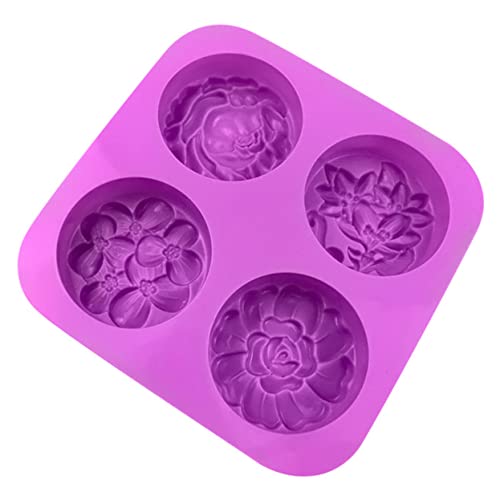 BATHVEVE Silikonform Backen Geformt Hochzeitstortendekorationen Kuchenform Form Zur Seifenherstellung Blumenform Formen Für Blumenplätzchen Fondantformen Seifenform Kieselgel Violett von BATHVEVE
