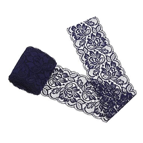 BATHVEVE Spitzen Zubehör Rüschenspitzenbänder Trimmt Rustikales Spitzenband Stoff Elastischer Spitzenbesatz Basteln Dekoration Bestickt Blumenspitze Trimmen Nylongarn Blue von BATHVEVE