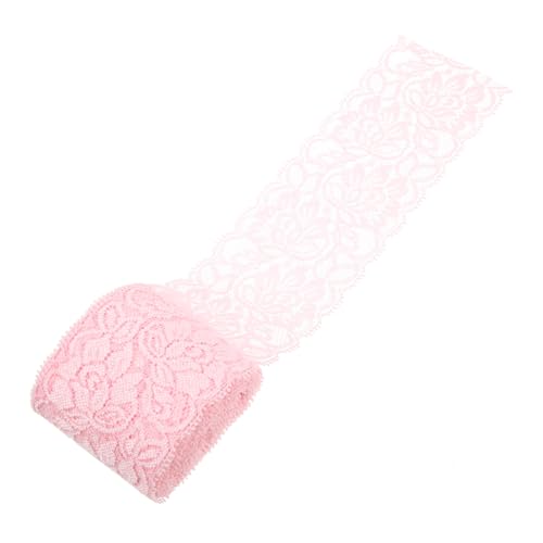 BATHVEVE Spitzen zubehör DIY Spitze Bastelspitze Spitze zum Basteln Bänder zum Basteln trimmen Spitzenband aus Stoff mit Blumenmuster Spitzenband nähen Spandex-Garn Rosa von BATHVEVE