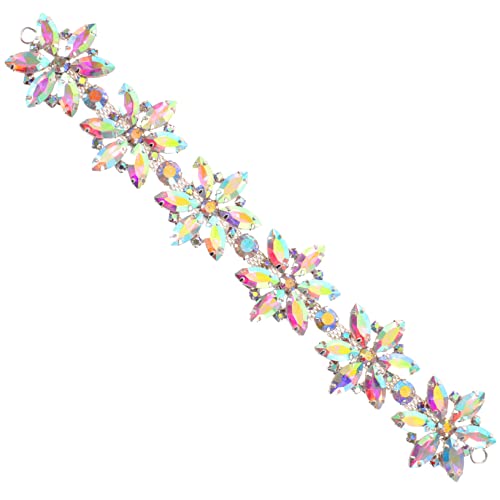 BATHVEVE Wasserfallförmiger Strass Applikation Blütenpatch für Hochzeitsgürtel und Accessoires Dekorative Blume mit Feinen Details für Kleidung Handarbeiten und Hochzeitsschmuck von BATHVEVE