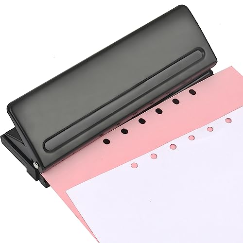 BATINO 6 Fach Locher Binder Puncher, Büro Binder Puncher für Verstellbare Abstände Metall Locher für A3 A4 A5 A6 B3 B3 B4 B5 B6 B7 Größe Sechs Ringbuch Planer,8 Blatt Stanzkapazität von BATINO