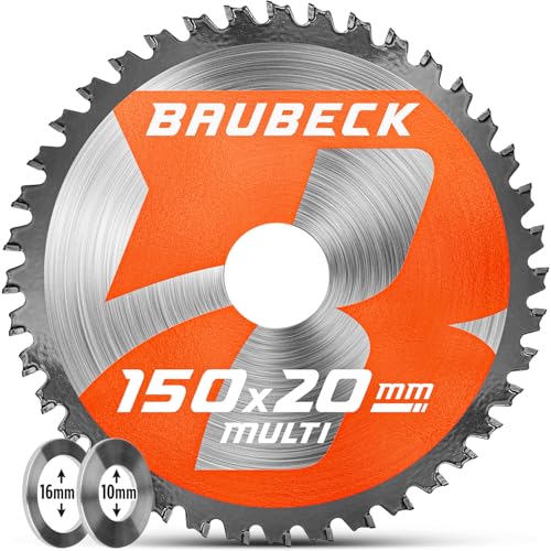 BAUBECK Sägeblatt 150x20 +16/10mm Adapter, 40Z, 1.5mm Schnitt in Holz & Alu, Akku 18v kompatibel mit BOSCH PKS 18 LI / 46, M. DCS551Z, Kreissägeblatt 150x10, Sägeblatt 150x10, Sägeblatt 150x20 BAUBECK Sägeblatt 150x20 +16/10mm Adapter, 40Z, 1.5mm Schnitt in Holz & Alu, Akku 18v kompatibel mit BOSCH PKS 18 LI / 46, M. DCS551Z, Kreissägeblatt 150x10, Sägeblatt 150x10, Sägeblatt 150x20 von BAUBECK