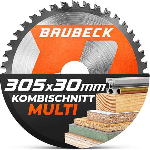 BAUBECK Sägeblatt 305x30 3mm Zuschnitt in Holz & Alu, 48 Zähne für Kappägen, wie Metabo KGS 305 M, Bosch GCM 12 GDL/SDE kompatibel, Kreissägeblatt 305, Kappsägeblatt 305 BAUBECK Sägeblatt 305x30 3mm Zuschnitt in Holz & Alu, 48 Zähne für Kappägen, wie Metabo KGS 305 M, Bosch GCM 12 GDL/SDE kompatibel, Kreissägeblatt 305, Kappsägeblatt 305 von BAUBECK
