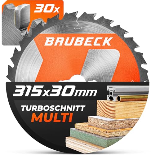 BAUBECK Sägeblatt 315x30 3mm Zuschnitt in Holz mit Nägel & Bauholz, Z30 kompatibel mit Tischkreissägen, wie Atika HT 315/2, Scheppach HS120, Kreissägeblatt 315x30, Sägeblatt 315 BAUBECK Sägeblatt 315x30 3mm Zuschnitt in Holz mit Nägel & Bauholz, Z30 kompatibel mit Tischkreissägen, wie Atika HT 315/2, Scheppach HS120, Kreissägeblatt 315x30, Sägeblatt 315 von BAUBECK