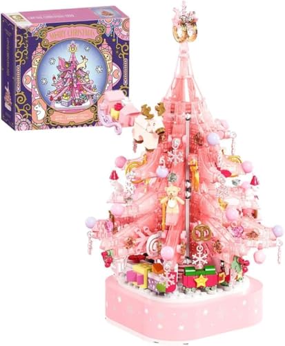 BAUNKO Klemmbausteine Weihnachtsbaum Pink, 675 Teile Rosa Kristall Weihnachten Spieluhr Bausteine Bausatz mit Licht, DIY Weihnachtsspielzeug Christmas Konstruktionsspielzeug Set für Kinder Erwachsene BAUNKO Klemmbausteine Weihnachtsbaum Pink, 675 Teile Rosa Kristall Weihnachten Spieluhr Bausteine Bausatz mit Licht, DIY Weihnachtsspielzeug Christmas Konstruktionsspielzeug Set für Kinder Erwachsene von BAUNKO