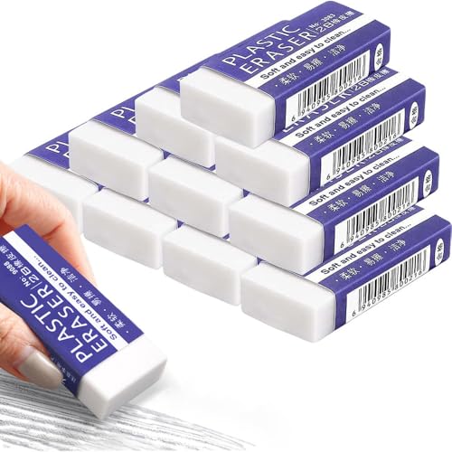 BAVALIN Radiergummis für Kinder, Erwachsene, Verwendung in Schulen, Büros, Skizzen, Gemälden, Kunst, klassisch, latexfrei, Kunststoff, Gummi, weich, 10 Stück BAVALIN Radiergummis für Kinder, Erwachsene, Verwendung in Schulen, Büros, Skizzen, Gemälden, Kunst, klassisch, latexfrei, Kunststoff, Gummi, weich, 10 Stück von BAVALIN