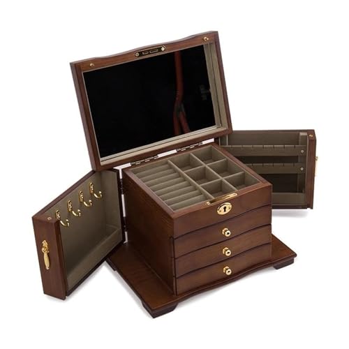 BAWHO Schmuckkästchen Große Schmuckschatulle Aus Massivem Holz Zur Aufbewahrung Von Ohrringen Ringen Halsketten Schmuck Geschenkbox Mit Schloss Schmuckaufbewahrung BAWHO Schmuckkästchen Große Schmuckschatulle Aus Massivem Holz Zur Aufbewahrung Von Ohrringen Ringen Halsketten Schmuck Geschenkbox Mit Schloss Schmuckaufbewahrung von BAWHO