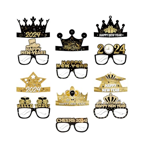 6 Stück Kostüm Brille Sonnenbrille Bühne Futuristische Requisiten 2024 Neujahr Requisiten Party Requisiten 2024 Brille Brillengestell Für Männer von BAYORE