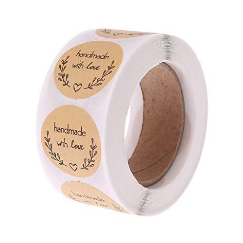 BAYORE 500 Stück Natürliche Handgemachte Mit Liebe Kraftpapier Aufkleber Runde Klebeetiketten Weihnachtsaufkleber BAYORE 500 Stück Natürliche Handgemachte Mit Liebe Kraftpapier Aufkleber Runde Klebeetiketten Weihnachtsaufkleber von BAYORE