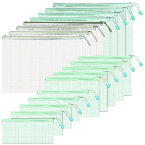 BAYTORY 18 Stück Netztaschen mit Reißverschluss, transparent, wasserdicht, Dokumententasche, verschiedene Farben, große Kapazität, Kunststoff-Dokumentenhüllen, Mehrzwecktasche für Reisen, Schule, Büro BAYTORY 18 Stück Netztaschen mit Reißverschluss, transparent, wasserdicht, Dokumententasche, verschiedene Farben, große Kapazität, Kunststoff-Dokumentenhüllen, Mehrzwecktasche für Reisen, Schule, Büro von BAYTORY