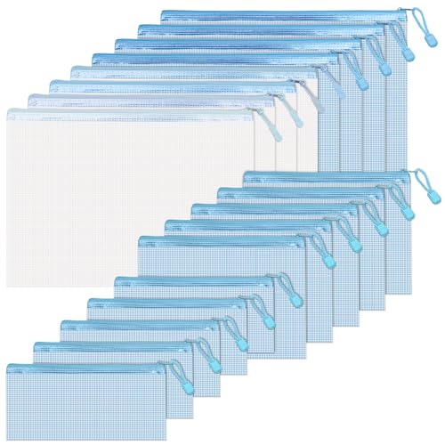 BAYTORY 18 Stück Netztaschen mit Reißverschluss, transparent, wasserdicht, Dokumententasche, verschiedene Farben, große Kapazität, Kunststoff-Dokumentenhüllen, Mehrzwecktasche für Reisen, Schule, Büro BAYTORY 18 Stück Netztaschen mit Reißverschluss, transparent, wasserdicht, Dokumententasche, verschiedene Farben, große Kapazität, Kunststoff-Dokumentenhüllen, Mehrzwecktasche für Reisen, Schule, Büro von BAYTORY