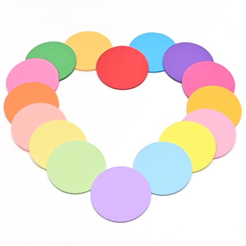 BAYTORY 480 Blatt runde Haftnotizen, 16 leuchtende Farben, niedliche Haftnotizen, 30 Blatt pro Block für Schule und Büro (runde Form) von BAYTORY