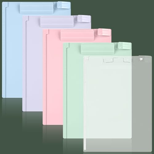 BAYTORY 5 Stück Kunststoff-Klemmbretter, Acryl-Klemmbrett mit Clip, A4 Briefgröße, Memo-Klemmbretter für Krankenschwestern, Studenten, Büro (5 Stück) von BAYTORY