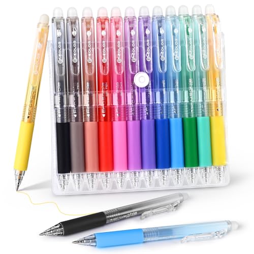 BAYTORY Farbige, löschbare Gelstifte, feine Spitze, 0,7 mm, einziehbar, verschiedene Farben, Stift mit Radiergummi, glattes Schreiben, löschbare Stifte zum Zeichnen von Kreuzworträtsel-Puzzles, 12 BAYTORY Farbige, löschbare Gelstifte, feine Spitze, 0,7 mm, einziehbar, verschiedene Farben, Stift mit Radiergummi, glattes Schreiben, löschbare Stifte zum Zeichnen von Kreuzworträtsel-Puzzles, 12 von BAYTORY