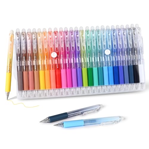 BAYTORY Farbige, löschbare Gelstifte, feine Spitze, 0,7 mm, einziehbar, verschiedene Farben, Stift mit Radiergummi, glattes Schreiben, löschbare Stifte zum Zeichnen von Kreuzworträtsel-Puzzles, 24 BAYTORY Farbige, löschbare Gelstifte, feine Spitze, 0,7 mm, einziehbar, verschiedene Farben, Stift mit Radiergummi, glattes Schreiben, löschbare Stifte zum Zeichnen von Kreuzworträtsel-Puzzles, 24 von BAYTORY