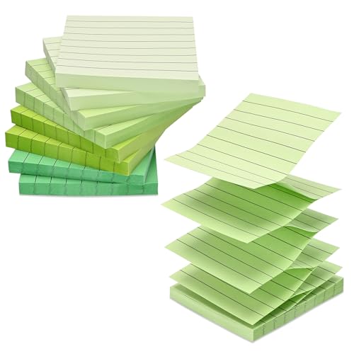 BAYTORY Haftnotizen mit Farbverlauf, liniert, bunt, selbstklebend, 7,6 x 7,6 cm, Notizblöcke für Zuhause, Büro, Schulbedarf, Grün, 640 Blatt BAYTORY Haftnotizen mit Farbverlauf, liniert, bunt, selbstklebend, 7,6 x 7,6 cm, Notizblöcke für Zuhause, Büro, Schulbedarf, Grün, 640 Blatt von BAYTORY