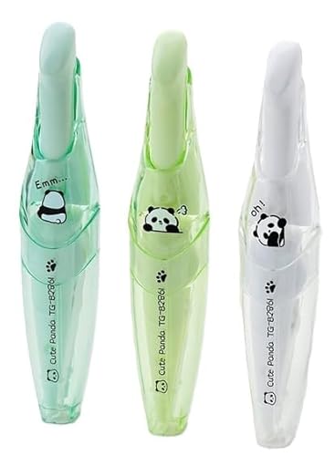 BAYTORY Korrekturband, einziehbar, 3 Stück, süßer Panda mit 6 Nachfüllpackungen, 18 m x 5 mm, weiß, Korrekturroller für Schul- und Bürobedarf BAYTORY Korrekturband, einziehbar, 3 Stück, süßer Panda mit 6 Nachfüllpackungen, 18 m x 5 mm, weiß, Korrekturroller für Schul- und Bürobedarf von BAYTORY