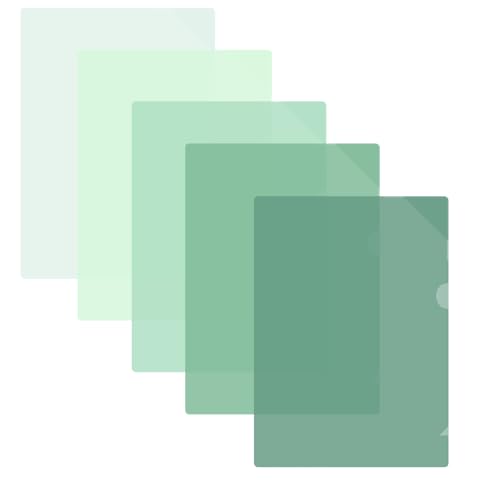 BAYTORY L-Typ-Kunststoff-Aktenmappen, Farbverlauf, Kunststoffhüllen für Briefgröße 28,9 x 21,5 cm, Ordner, Papier-Blattschoner für Dokumente, Büro, Schule, Grün, 5 Stück BAYTORY L-Typ-Kunststoff-Aktenmappen, Farbverlauf, Kunststoffhüllen für Briefgröße 28,9 x 21,5 cm, Ordner, Papier-Blattschoner für Dokumente, Büro, Schule, Grün, 5 Stück von BAYTORY
