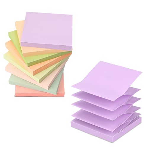 BAYTORY Morandi-Notizblöcke, selbstklebend, 7,6 x 7,6 cm, 640 Blatt, für Schule, Büro, Zuhause, Schreibtischzubehör (Morandi-Serie) von BAYTORY
