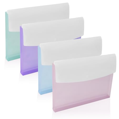BAYTORY Transparente Kunststoff-Umschläge, große Kapazität, Fächermappe, Dokumentenmappen mit Schnappverschluss, wasserdichte Dokumententasche mit Tasche, verschiedene Farben, passend für Briefe A4 BAYTORY Transparente Kunststoff-Umschläge, große Kapazität, Fächermappe, Dokumentenmappen mit Schnappverschluss, wasserdichte Dokumententasche mit Tasche, verschiedene Farben, passend für Briefe A4 von BAYTORY