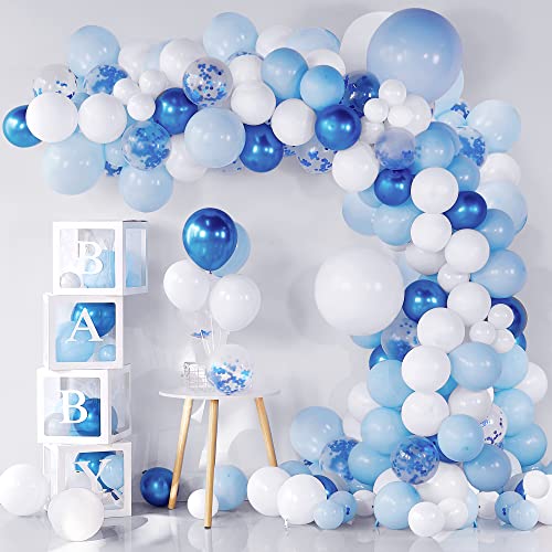 BAZADER Blau Ballon Girlande Set, 127 Stück Blau Weiß Latex Luftballons Metallic Folienballon Blau Ballonbogen mit Konfetti Ballons für Geburtstag Hochzeit Dekoration Jubiläum BAZADER Blau Ballon Girlande Set, 127 Stück Blau Weiß Latex Luftballons Metallic Folienballon Blau Ballonbogen mit Konfetti Ballons für Geburtstag Hochzeit Dekoration Jubiläum von BAZADER