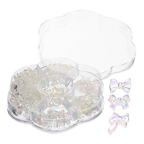 BAZEITFLOW 1 Schachtel Manicure Charms mit Einzigartigen Resin Schleifen Nail Gems Nageldekorationen für Frauen Langlebig Modisch Vielseitig für Alltag und Besondere Anlässe Wie Hochzeit von BAZEITFLOW